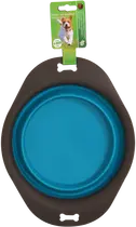 Opvouwbare voer/drinkbak grijs met blauw 23 cm