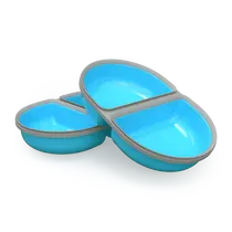 Surefeed voerbakje gedeeld 2 stuks blauw voor microchip- of afsluitbare voerbak