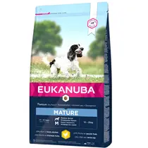15KG Eukanuba dog mature medium breed kip Hondenvoer