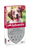 Advantix hond 250/1250 10kg tot 25kg 4 pipetten