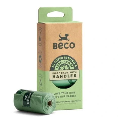 Becopets beco handle bags geurloos 60st. Poepzakjes - afbeelding 1