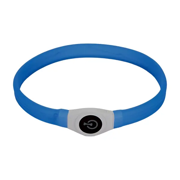 Beeztees veiligheidsband&led lampjes breed blauw 65cm - afbeelding 1