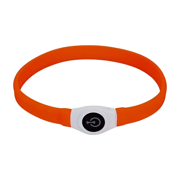 Beeztees veiligheidsband&led lampjes breed oranje 65cm - afbeelding 1