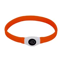 Beeztees veiligheidsband&led lampjes breed oranje 65cm - afbeelding 1