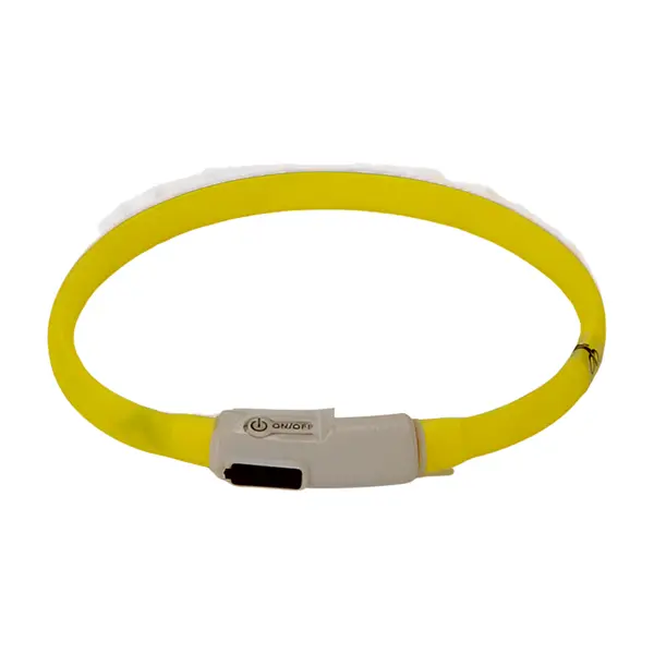 Beeztees veiligheidsband&led lampjes small geel 35cm - afbeelding 1