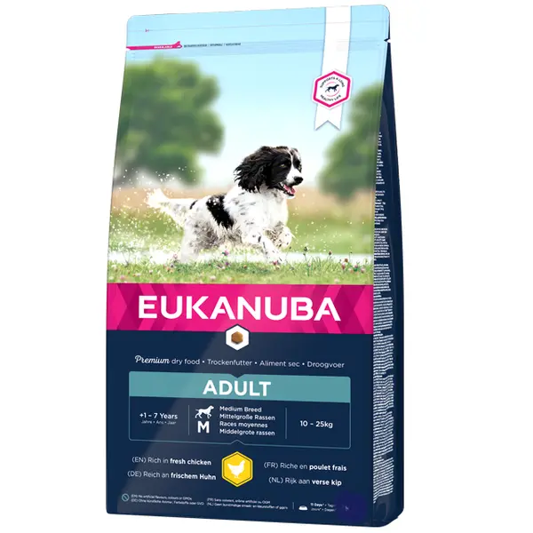 Eukanuba dog adult medium breed kip 3 kg Hondenvoer