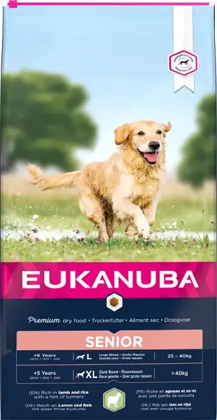 Eukanuba dog senior large breed lam&rijst 12 kg Hondenvoer