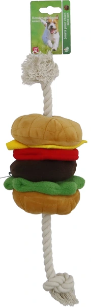 Flos touw hamburger met piep 40 cm