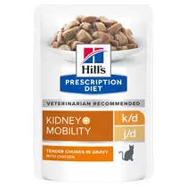 Hill's prescription diet feline k/d+mobility kip pouch 12x85 gram Kattenvoer - afbeelding 1