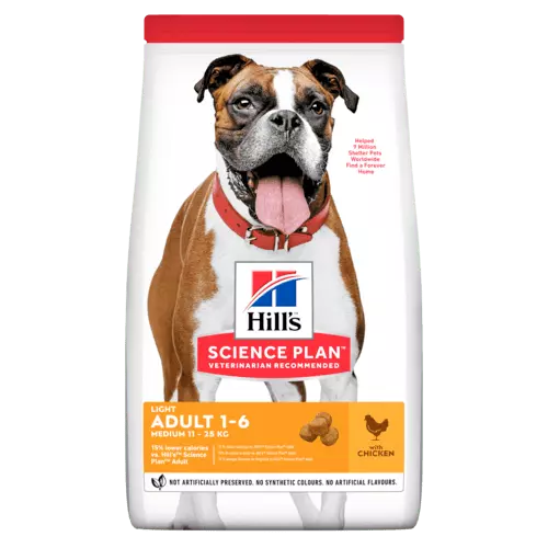 Hill's plan canine adult light medium breed kip kg Hondenvoer - Van Noord's Dierenvoeders
