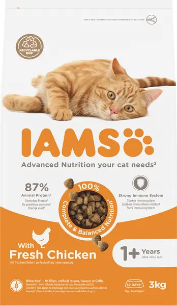 Iams cat adult kip 3 kg Kattenvoer - afbeelding 1