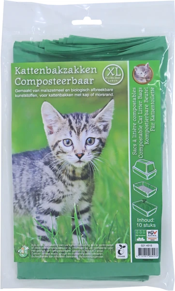 Kattenbakzakken composteerbaar XL 51x46x20 cm 10 stuks - afbeelding 1