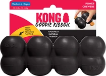 Kong extreme goodie ribbon natural rubber zwart medium hondenspeelgoed - afbeelding 1