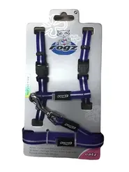 Rogz alleycat tuig+lijn small paars 24-40 cm