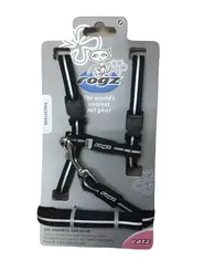 Rogz alleycat tuig+lijn small zwart 24-40 cm