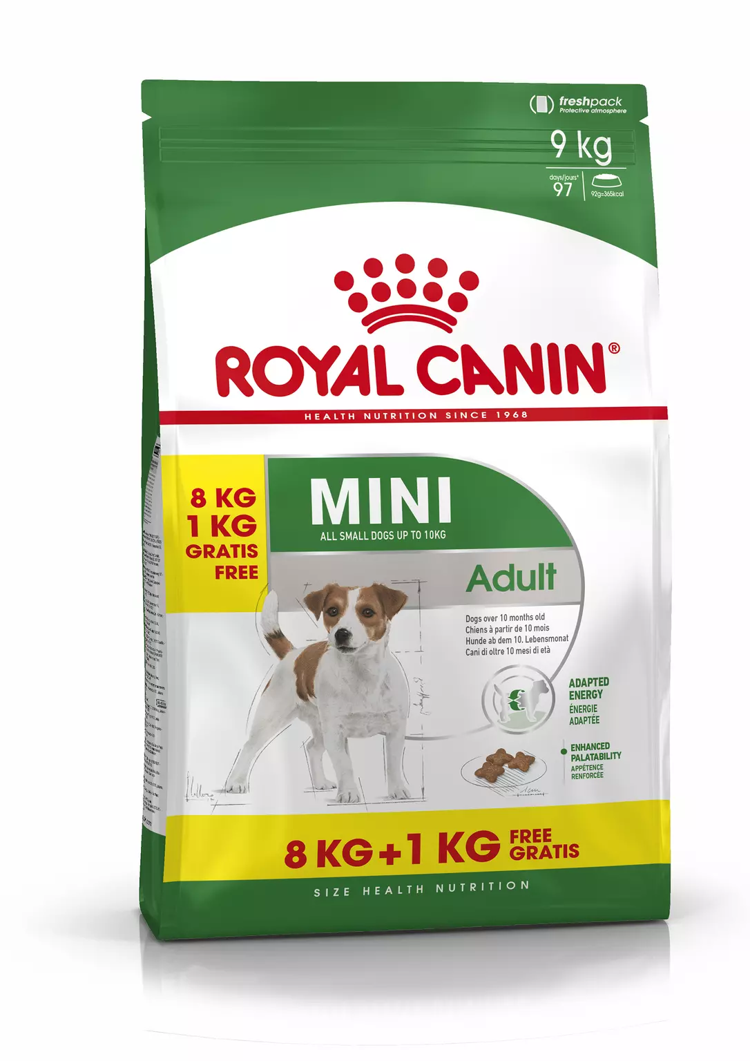En team Kano Mondstuk Royal Canin mini adult 8 kg + 1 kg gratis bonusbag - Van Noord's  Dierenvoeders