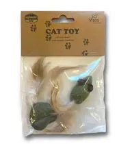 Stans Natural Cat Toy duo catnip hart&muis&veer kattenspeelgoed - afbeelding 1