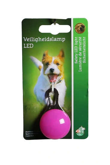 Veiligheidslampje LED met metalen clip roze