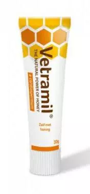 Vetramil tube wondzalf met honing 30 gram - afbeelding 2