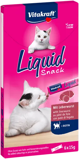 Vitakraft cat-liquid snack leverworst 6x15 gram