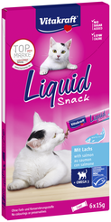 Vitakraft cat-liquid snack zalm&omega3 6x15 gram