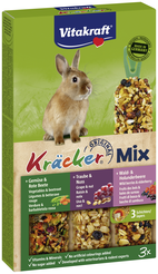 Vitakraft dwergkonijnkracker trio mix 3in1 168 gram