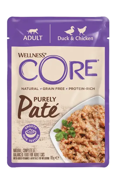 Wellness Core cat purely pate adult eend&kip 85gr. - afbeelding 1