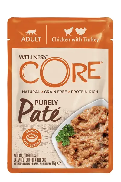 Wellness Core cat purely pate adult kip&kalkoen 85gr. - afbeelding 1