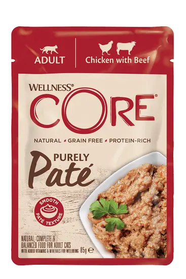 Wellness Core cat purely pate adult kip&rund 85gr. - afbeelding 1