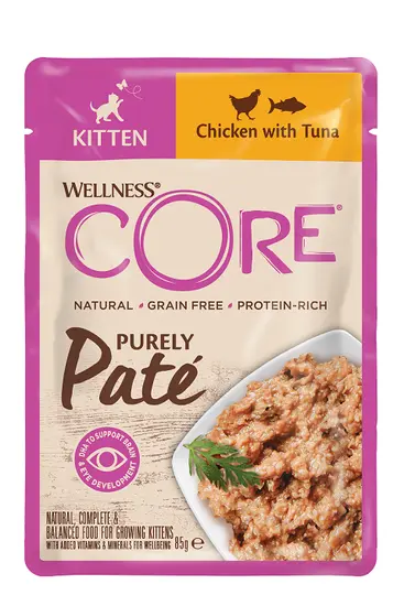 Wellness Core cat purely pate kitten kip&tonijn pouch 85gr. - afbeelding 1