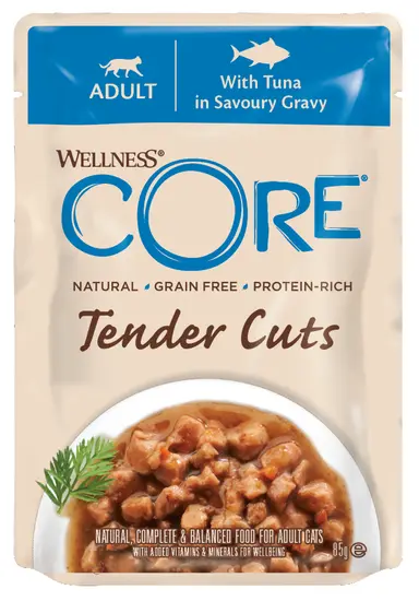 Wellness Core cat tender cuts tonijn gravy 85gr. - afbeelding 1